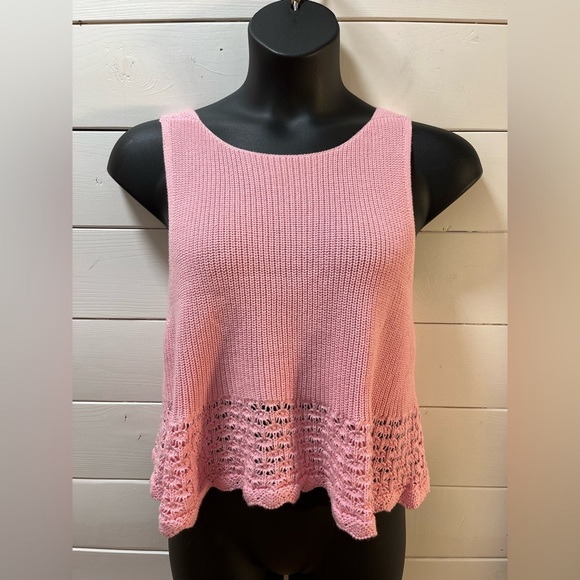 ❣️525 AMERICA – Pink Knit Tank Top (XL) - Picture 1 of 10